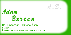adam barcsa business card